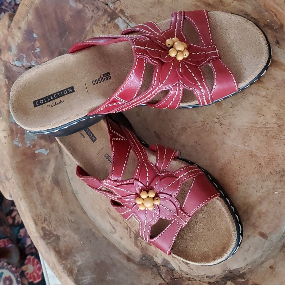 Clark's lexi myrtle rouge leather Sandal nwt